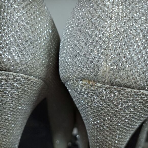 DE BLOSSOM COLLECTION SILVER SPARKLE PLATFORM SZ.9 - Picture 7 of 11